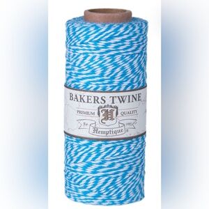Hemptique Cotton Bakers Twine 2-Ply Blue White Eco Crochet Knit Macrame Crafting